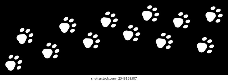 Impressão de rastro de pé de vetor de pata. Faixas de animais de padrão isoladas em fundo branco, fundos, ícone de vetor Ilustração