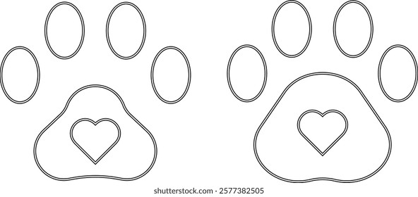 Paw vector foot trail print. Animal tracks isolated on white background, backgrounds, vector icon Illustration