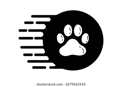 Pfote Vektor Fuß Trail Print der Katze. Hund, Muster, Tierspuren einzeln auf weißem Hintergrund, Hintergründe, Vektorsymbol
