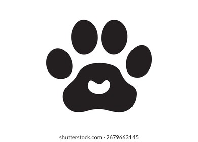Pata de Vector estampado de pie de gato. Perro, patrón de Pistas de animales aislados sobre fondo blanco, fondos, icono de Vector