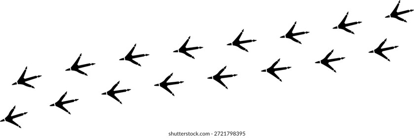 Pfote Vektor Fuß Trail Print. Hund, Katze, Bär, Wolf, Huhn, Kuh, Krokodil, Esel, Ente, Elefant und andere Silhouette Tier. Pfotendruckpfad auf transparentem Hintergrund. Vektorgrafik 