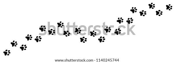 猫の前足のベクター足跡 Tシャツ 背景 パターン ウェブサイト ショーケースデザイン グリーティングカード 子どものプリントなど 犬 子犬のシルエット動物の対角線トラック のベクター画像素材 ロイヤリティフリー
