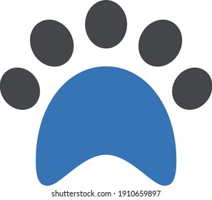 paw vector glyph color icon