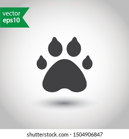 Paw vector icon. Animal paw icon. Dog and cat paw sign. Paw print symbol. Pet concept pictogram. EPS 10