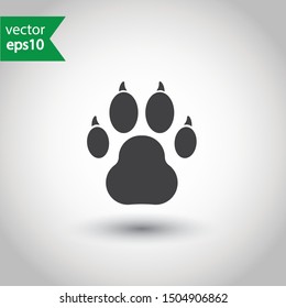 Paw vector icon. Animal paw icon. Dog and cat paw sign. Paw print symbol. Pet concept pictogram. EPS 10