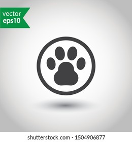 Paw vector icon. Animal paw icon. Dog and cat paw sign. Paw print symbol. Pet concept pictogram. EPS 10