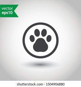 Paw vector icon. Animal paw icon. Dog and cat paw sign. Paw print symbol. Pet concept pictogram. EPS 10