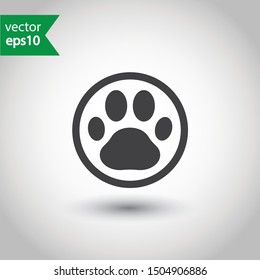 Paw vector icon. Animal paw icon. Dog and cat paw sign. Paw print symbol. Pet concept pictogram. EPS 10