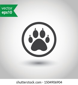 Paw vector icon. Animal paw icon. Dog and cat paw sign. Paw print symbol. Pet concept pictogram. EPS 10