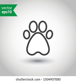 Paw vector icon. Animal paw icon. Dog and cat paw sign. Paw print symbol. Pet concept pictogram. EPS 10