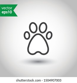 Paw vector icon. Animal paw icon. Dog and cat paw sign. Paw print symbol. Pet concept pictogram. EPS 10