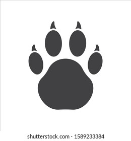 Paw vector icon. Animal paw icon. Dog and cat paw sign. Paw print symbol. Pet concept pictogram. EPS 10