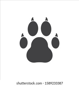 Paw vector icon. Animal paw icon. Dog and cat paw sign. Paw print symbol. Pet concept pictogram. EPS 10