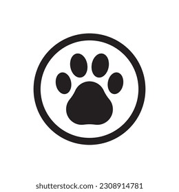 Paw vector icon. Animal paw icon. Dog and cat paw sign. Paw print symbol. Pet concept symbol pictogram. UX UI icon