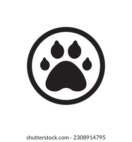 Paw vector icon. Animal paw icon. Dog and cat paw sign. Paw print symbol. Pet concept symbol pictogram. UX UI icon