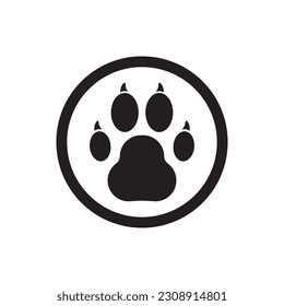 Paw vector icon. Animal paw icon. Dog and cat paw sign. Paw print symbol. Pet concept symbol pictogram. UX UI icon