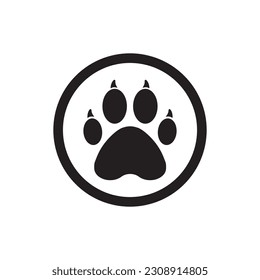 Paw vector icon. Animal paw icon. Dog and cat paw sign. Paw print symbol. Pet concept symbol pictogram. UX UI icon