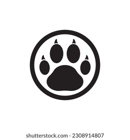 Paw vector icon. Animal paw icon. Dog and cat paw sign. Paw print symbol. Pet concept symbol pictogram. UX UI icon