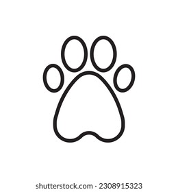 Paw vector icon. Animal paw icon. Dog and cat paw sign. Paw print symbol. Pet concept symbol pictogram. UX UI icon