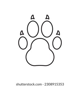 Paw vector icon. Animal paw icon. Dog and cat paw sign. Paw print symbol. Pet concept symbol pictogram. UX UI icon