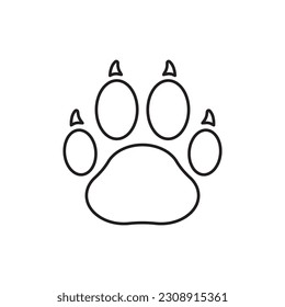 Paw vector icon. Animal paw icon. Dog and cat paw sign. Paw print symbol. Pet concept symbol pictogram. UX UI icon