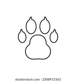 Paw vector icon. Animal paw icon. Dog and cat paw sign. Paw print symbol. Pet concept symbol pictogram. UX UI icon