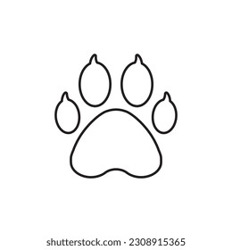 Paw vector icon. Animal paw icon. Dog and cat paw sign. Paw print symbol. Pet concept symbol pictogram. UX UI icon
