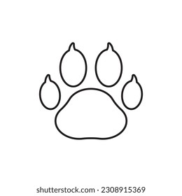 Paw vector icon. Animal paw icon. Dog and cat paw sign. Paw print symbol. Pet concept symbol pictogram. UX UI icon