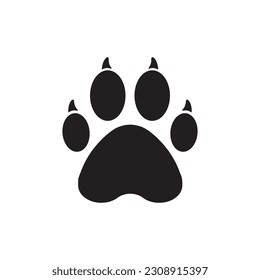 Paw vector icon. Animal paw icon. Dog and cat paw sign. Paw print symbol. Pet concept symbol pictogram. UX UI icon