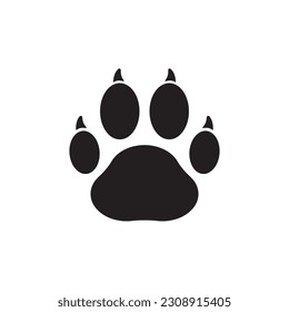 Paw vector icon. Animal paw icon. Dog and cat paw sign. Paw print symbol. Pet concept symbol pictogram. UX UI icon