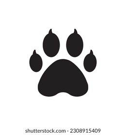 Paw vector icon. Animal paw icon. Dog and cat paw sign. Paw print symbol. Pet concept symbol pictogram. UX UI icon