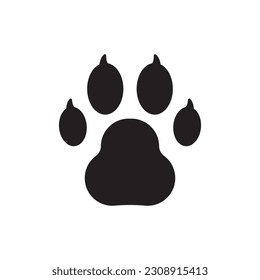 Paw vector icon. Animal paw icon. Dog and cat paw sign. Paw print symbol. Pet concept symbol pictogram. UX UI icon