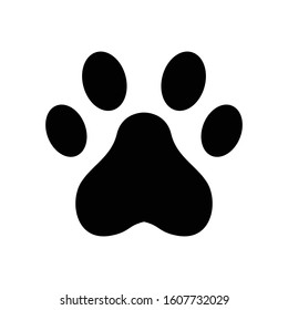 Paw vector icon in black color