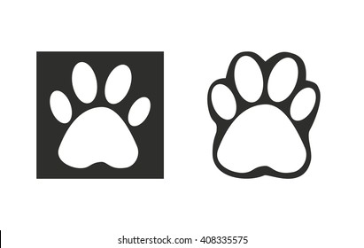 Paw   vector icon. Black  illustration isolated on white  background for graphic and web design.