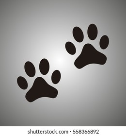 paw - vector icon. paw - black vector icon. message bubble