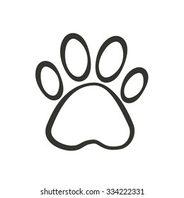Paw  - vector icon in black on a white background.