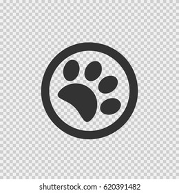 Paw vector icon EPS 10. Simple isolated footprint logo sign symbol. Chinese year calendar zodiac symbol 2018.