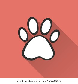 Paw    vector icon. Illustration isolated for graphic and web design.