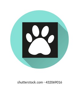 Paw vector icon. Illustration isolated for graphic and web design.