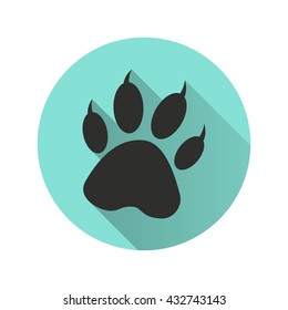 Paw vector icon. Illustration isolated for graphic and web design.
