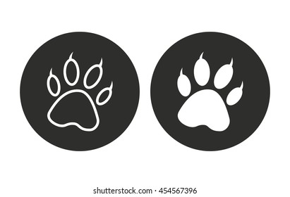 Paw vector icon. Illustration isolated for graphic and web design.