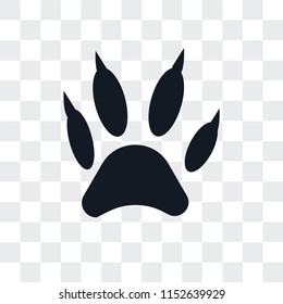 Paw vector icon isolated on transparent background, Paw logo concept