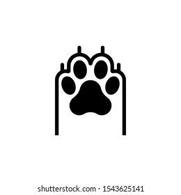 Paw vector icon on white background. Flat vector paw icon, animal sign for web design