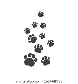 paw vector  icon of pet illustration design template