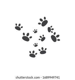 paw vector  icon of pet illustration design template