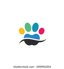 icono del vector de la pata de la plantilla de diseño de ilustración de mascota