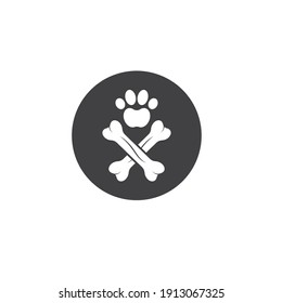 paw vector  icon of pet illustration design template