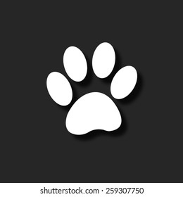 paw   - vector icon with shadow