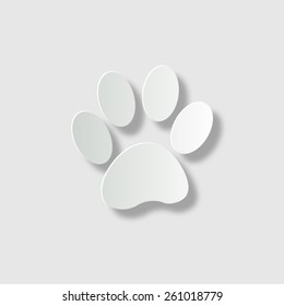 paw  - vector icon with shadow