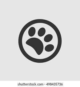 Paw vector icon. Simple isolated footprint. Chinese year zodiac symbol 2018 logo.